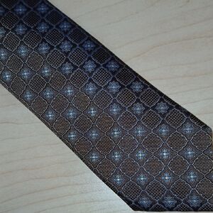 Canali Geometric Khaki and Blue Tie